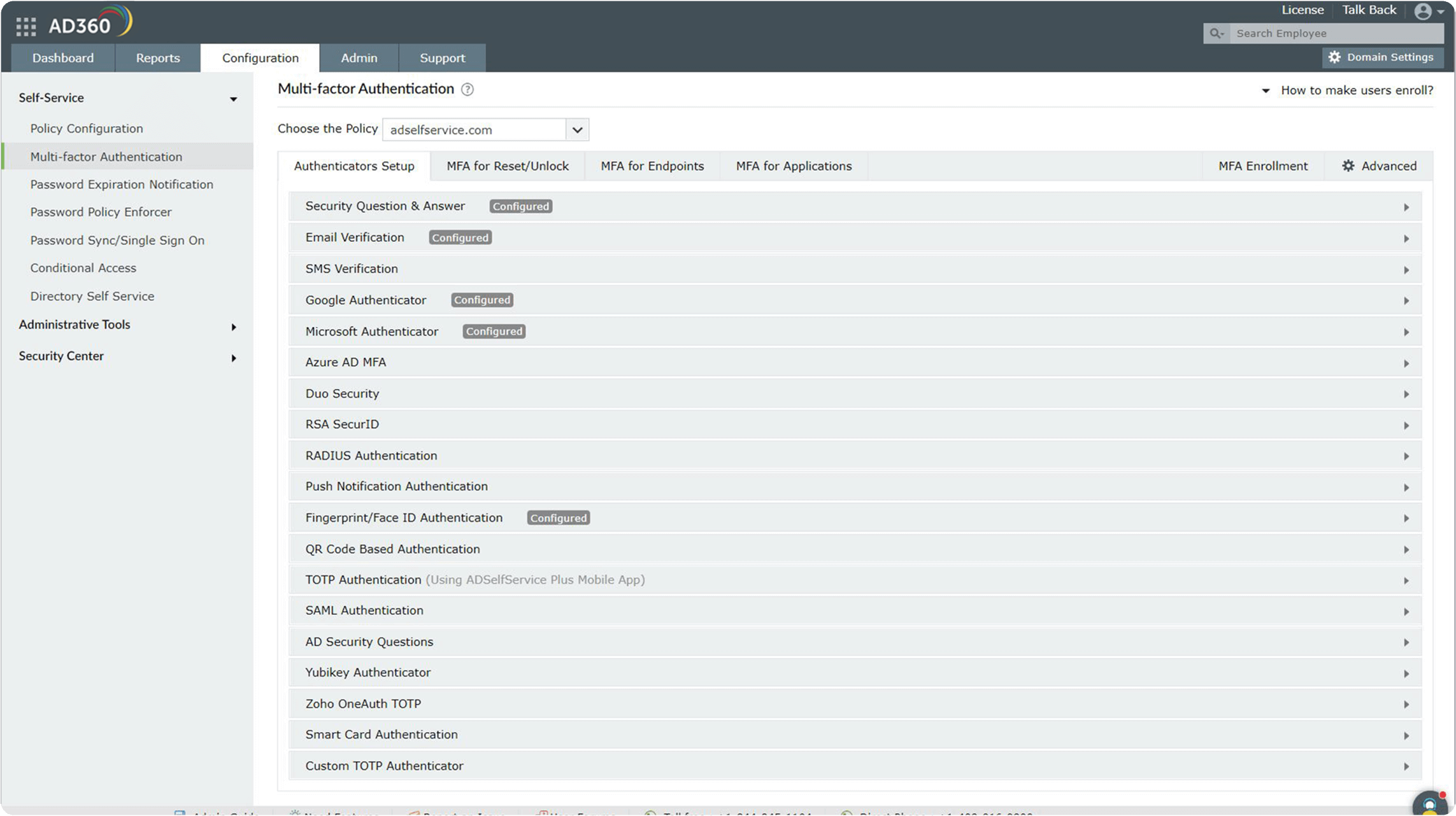 Multiple MFA authenticators