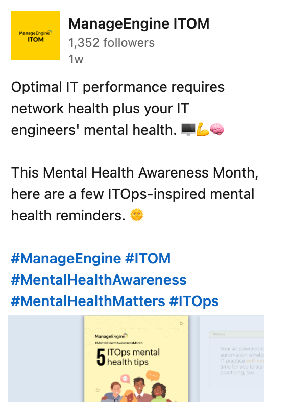 ManageEngine ITOM - LinkedIn