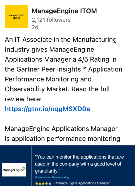ManageEngine ITOM - LinkedIn