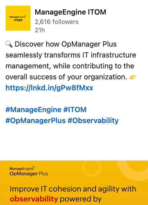 ManageEngine ITOM - LinkedIn