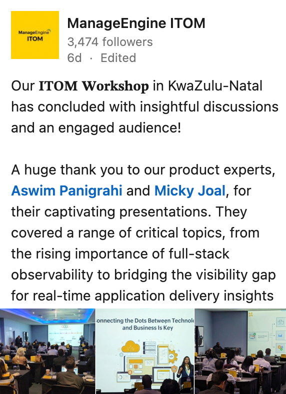ManageEngine ITOM - LinkedIn