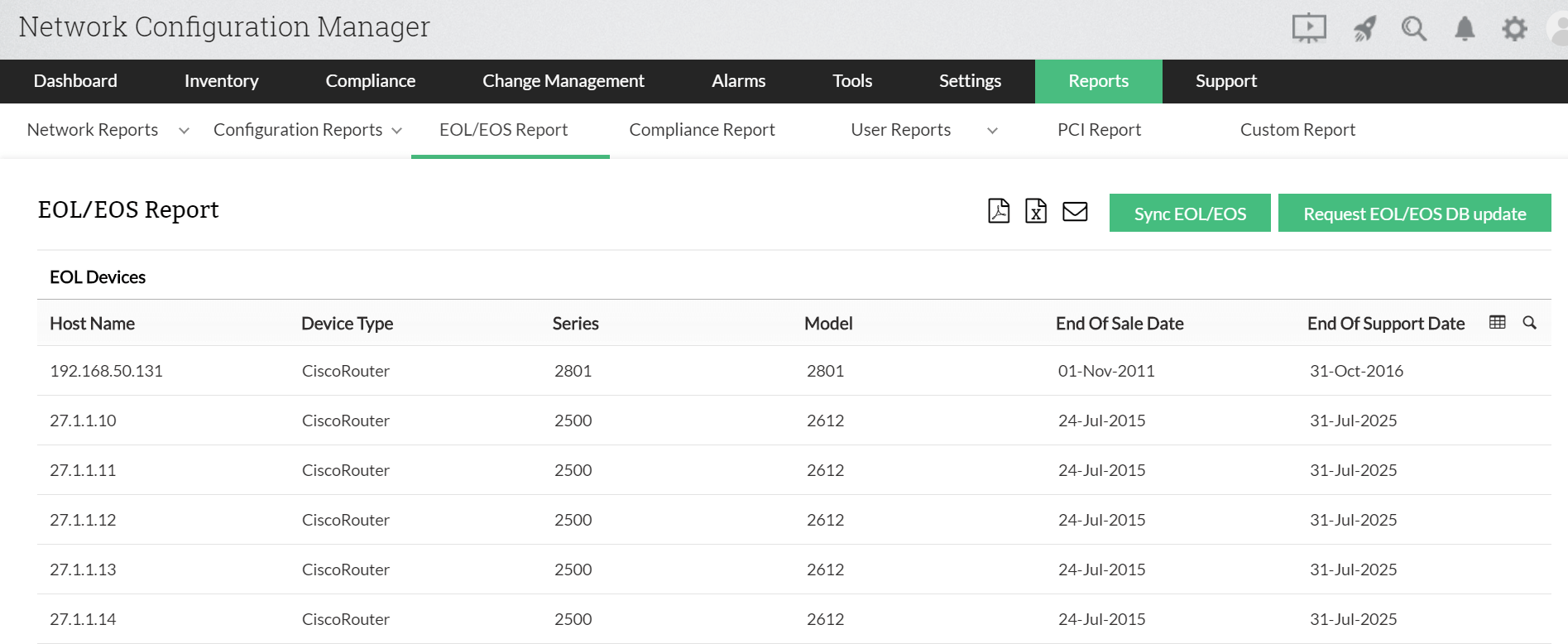 3Com device Configuration reports - ManageEngine Network Configuration Manager
