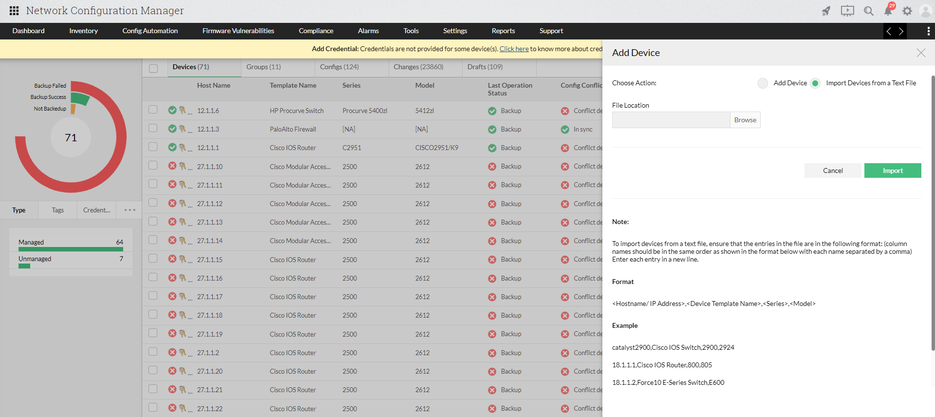 Linux Network Device Discovery - ManageEngine Network Configuration Manager