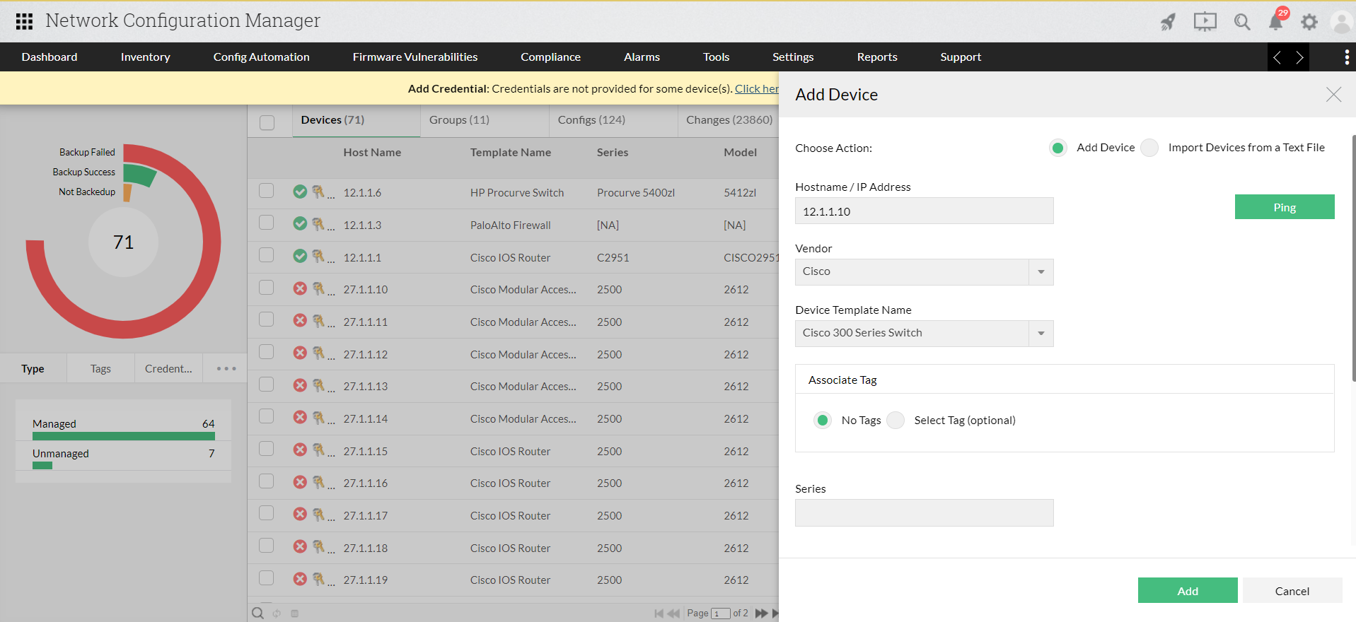 Windows Network Device Discovery - ManageEngine Network Configuration Manager