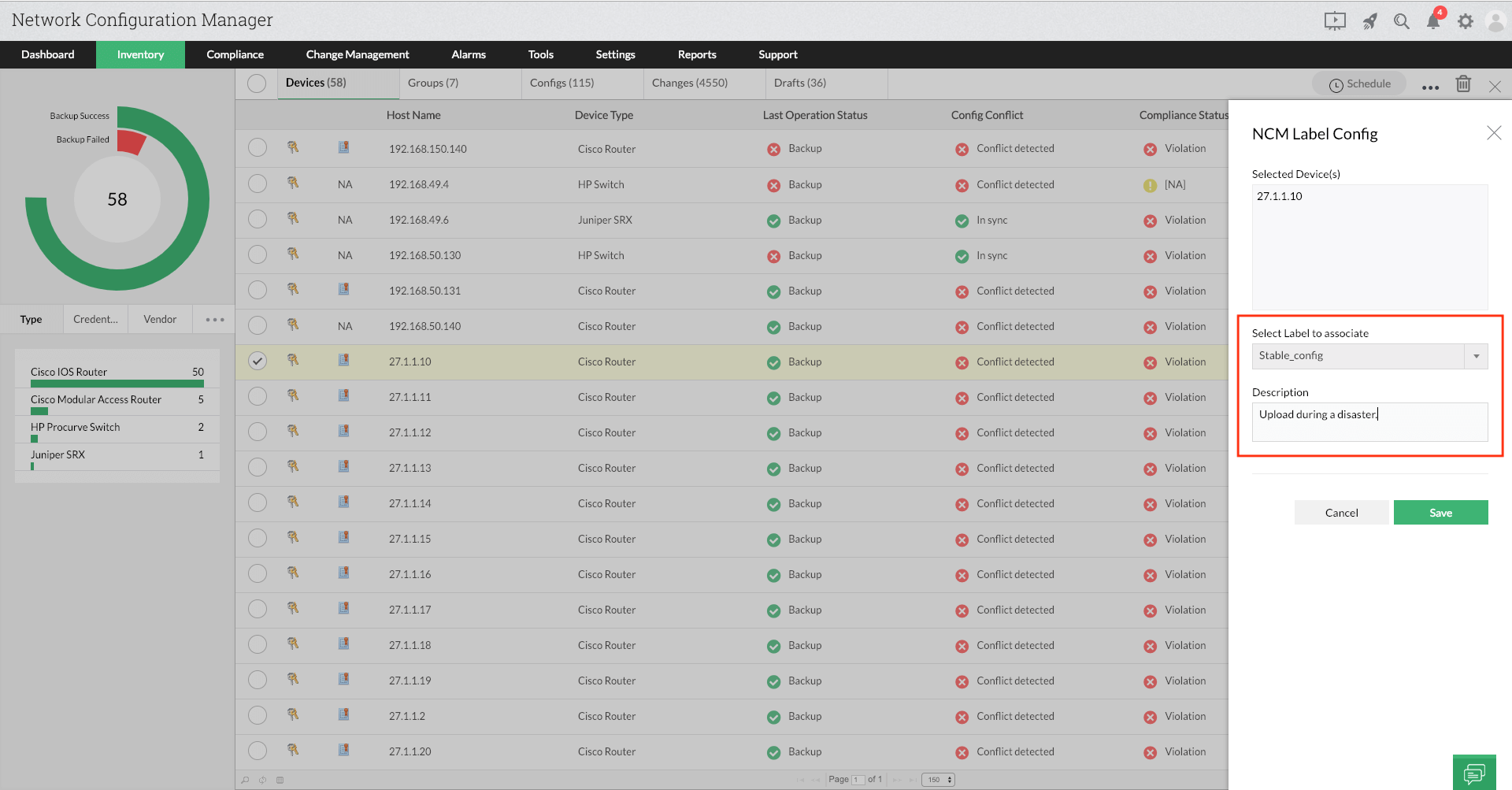 Configuration versioning and labelling - Label
