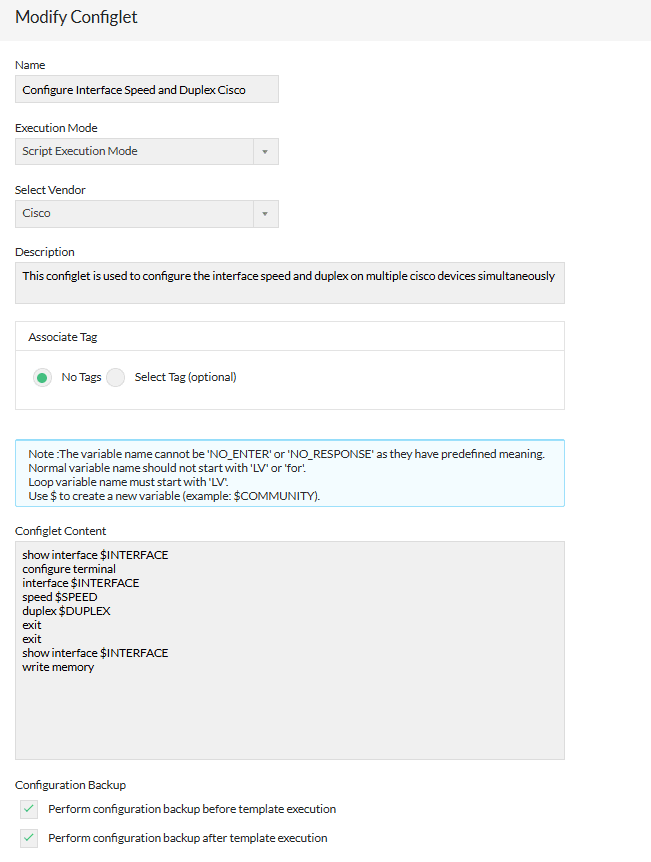 Configure Interface Speed and Duplex Cisco