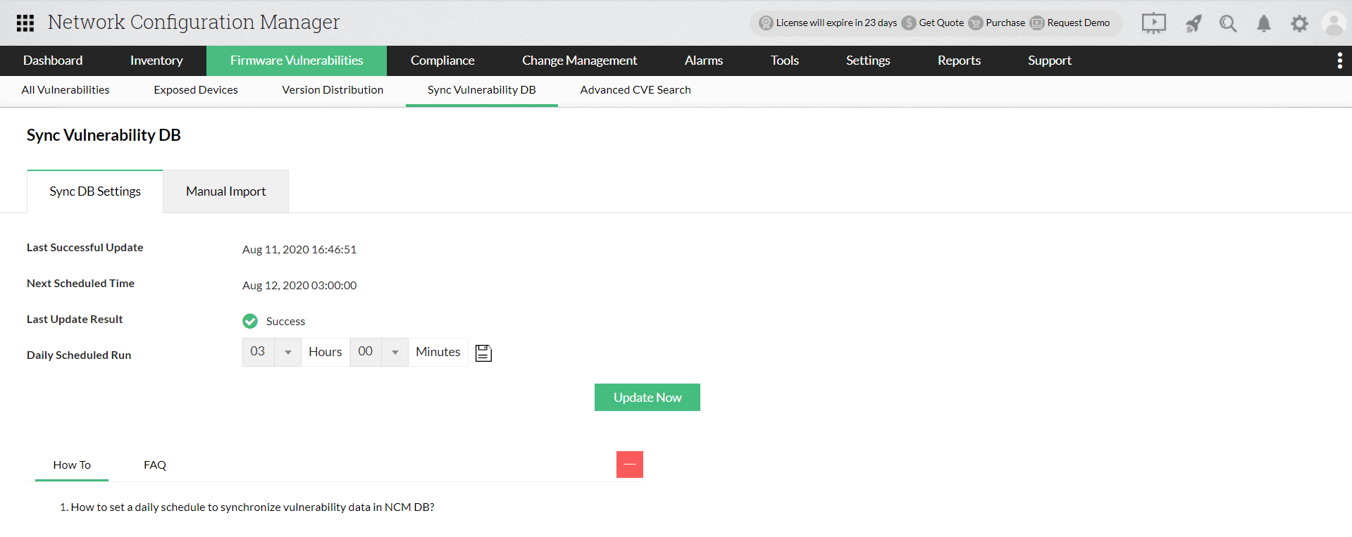 Firmware Vulnerability Reports - ManageEngine Network Configuration Manager