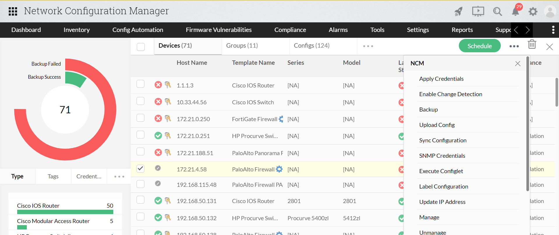 Brocade Switch Configuration Backup - ManageEngine Network Configuration Manager
