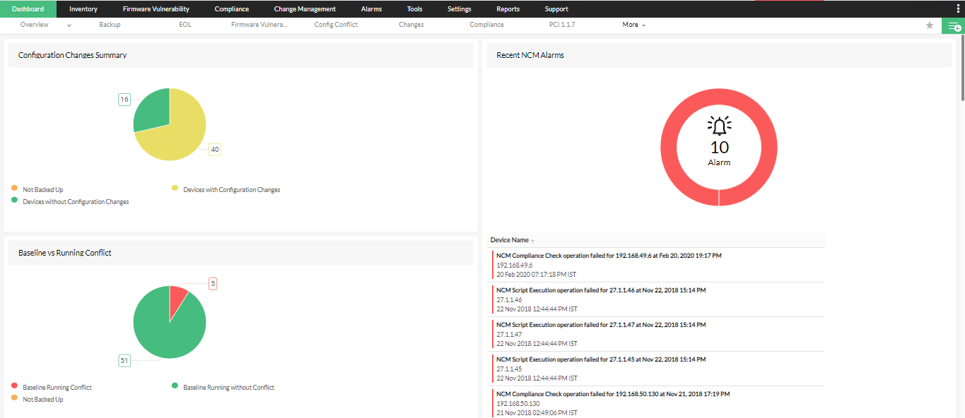 Aruba Configuration Tool - ManageEngine Network Configuration Manager