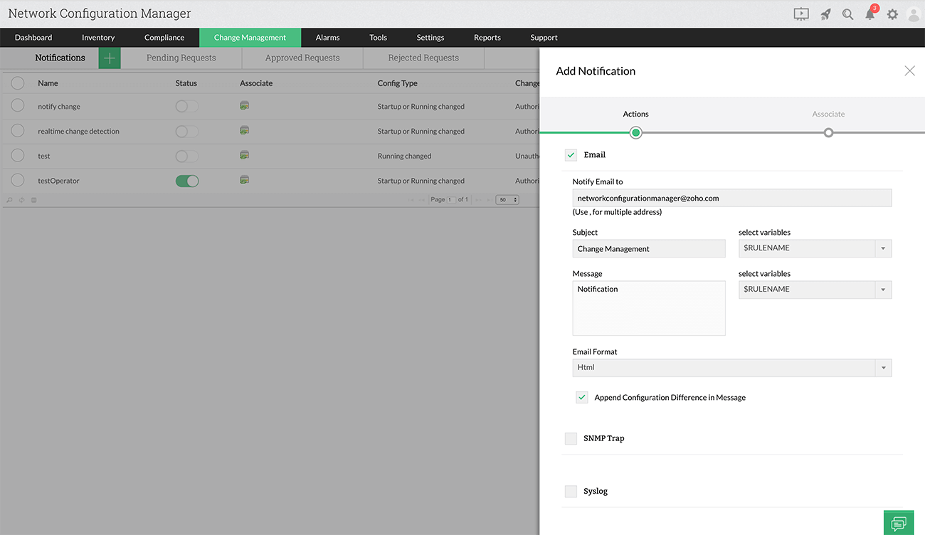 Network Change Monitoring Software - ManageEngine Network Configuration Manager