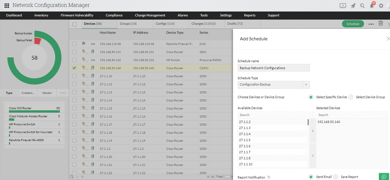 Configuration Backup Software - ManageEngine Network Configuration Manager