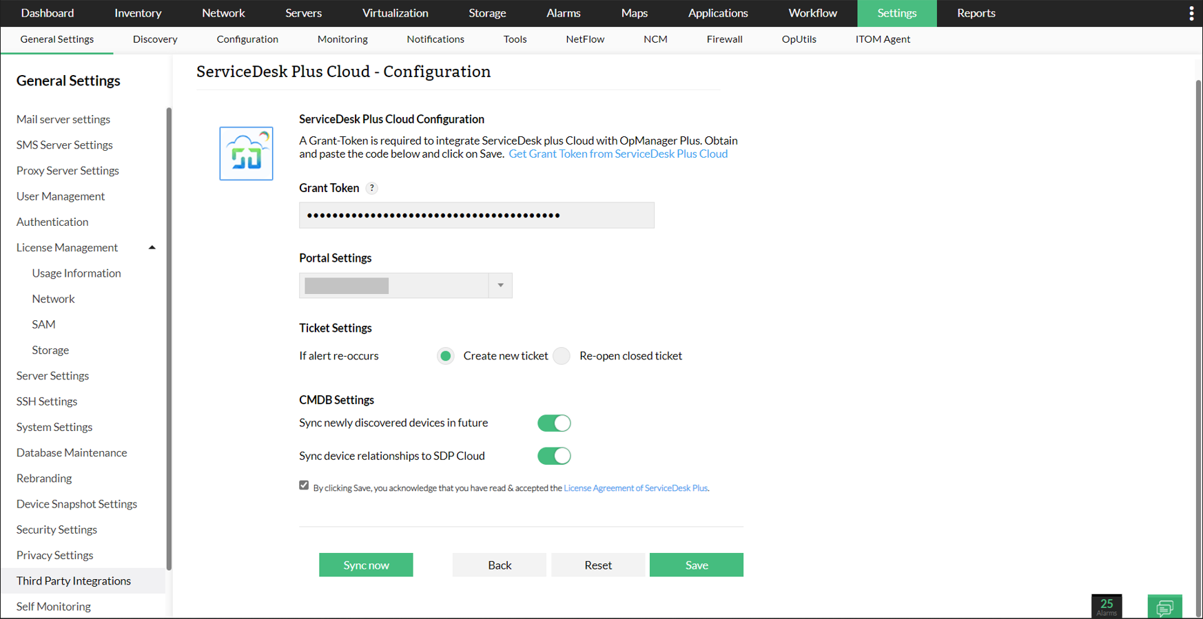 Syncing layer2 relationships from OpManager to SDP cloud