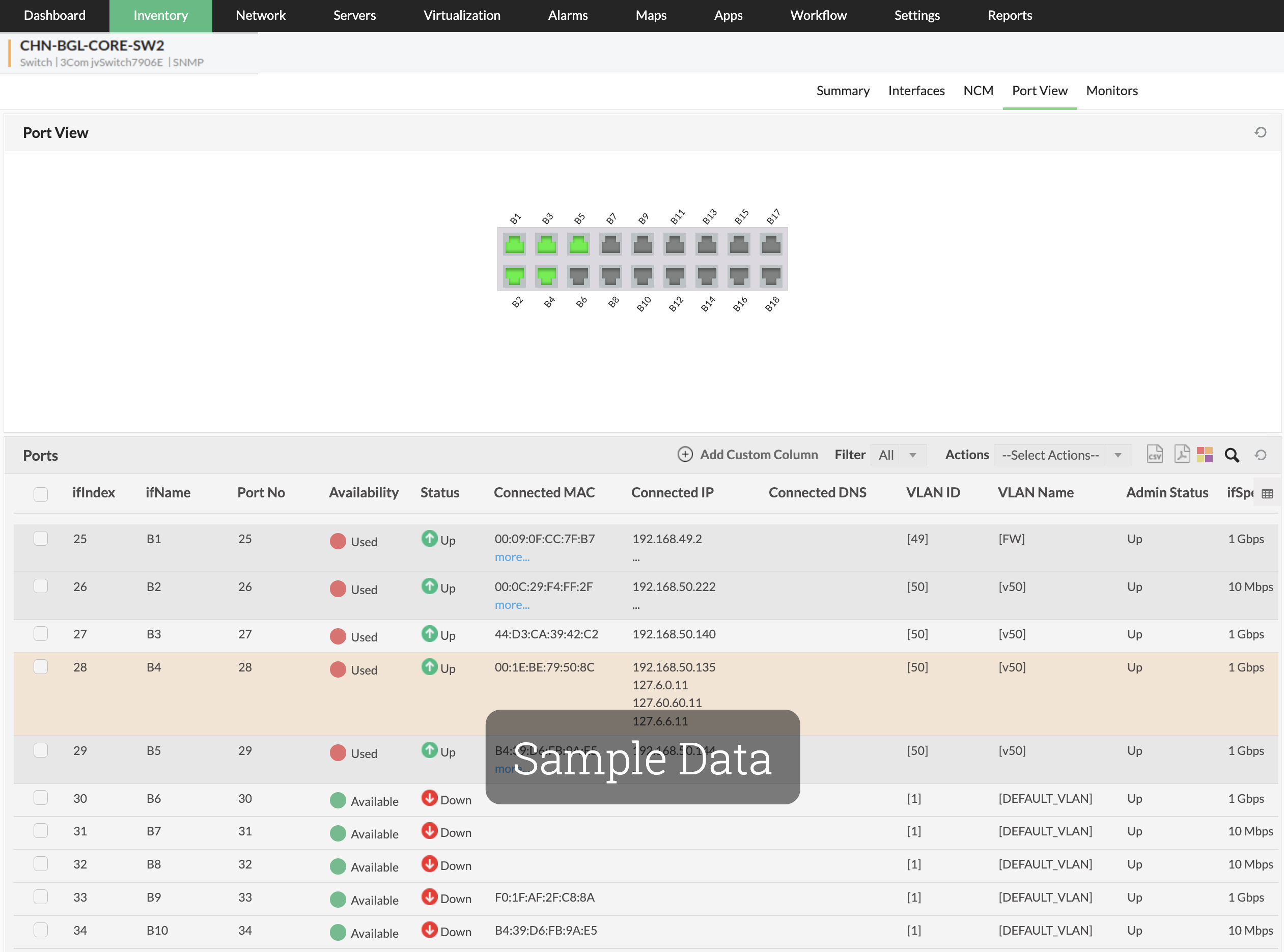 Monitor 3Com Switch Port - ManageEngine OpManager