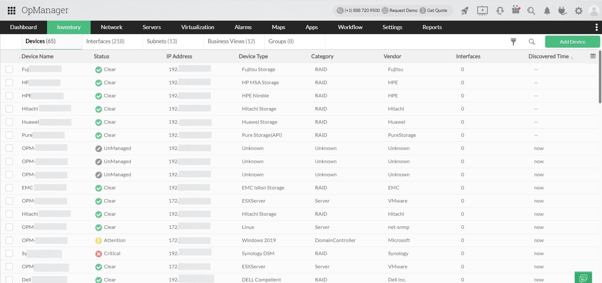 Network assessment monitoring software - ManageEngine OpManager