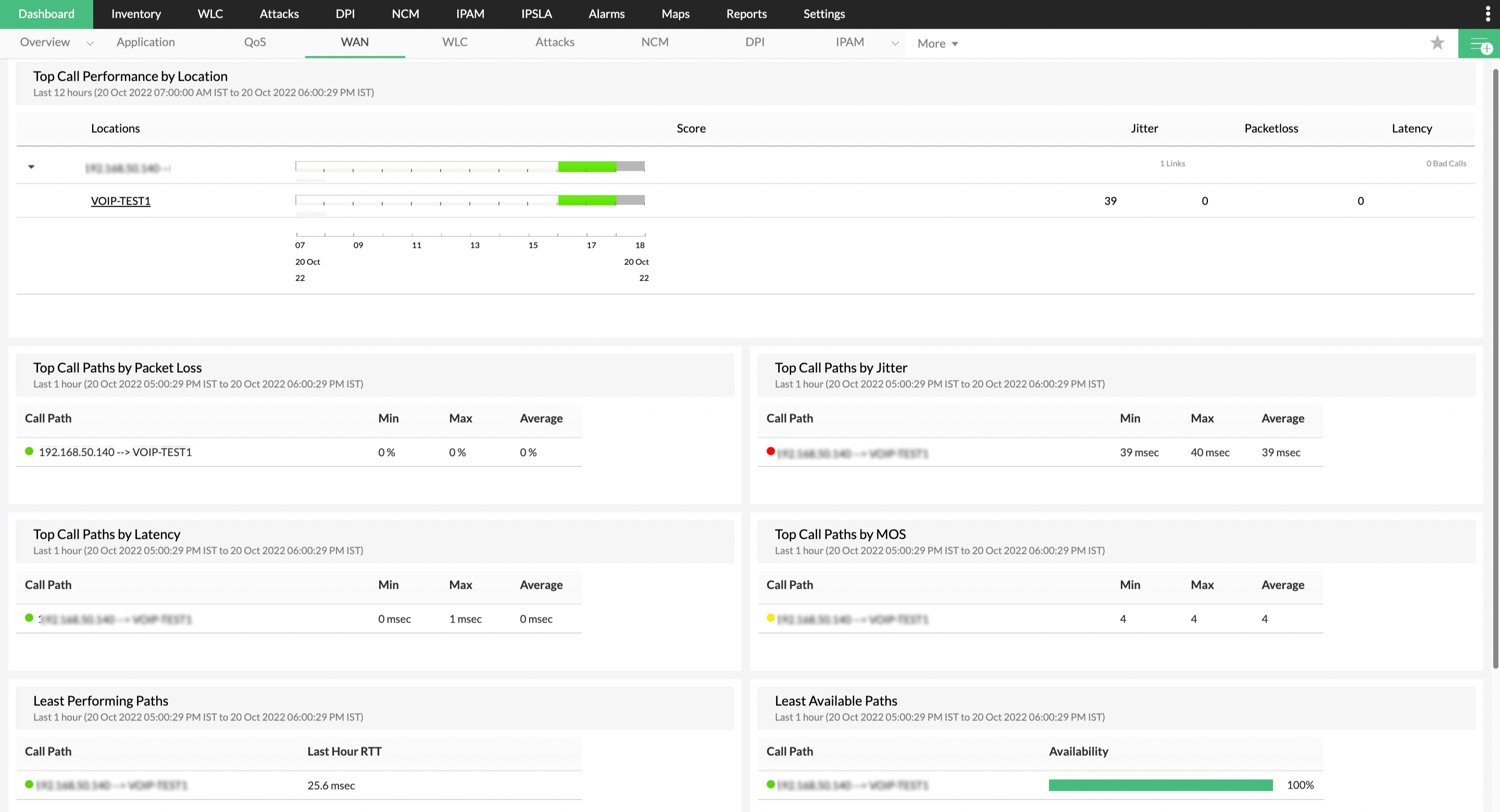 VoIP Performance Monitor - checking call paths