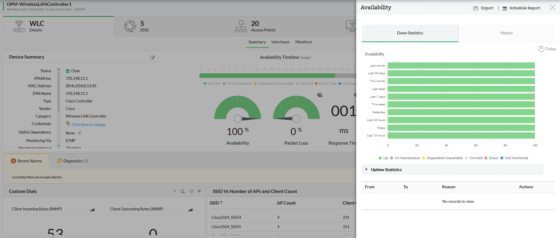 Wireless monitoring- ManageEngine OpManager