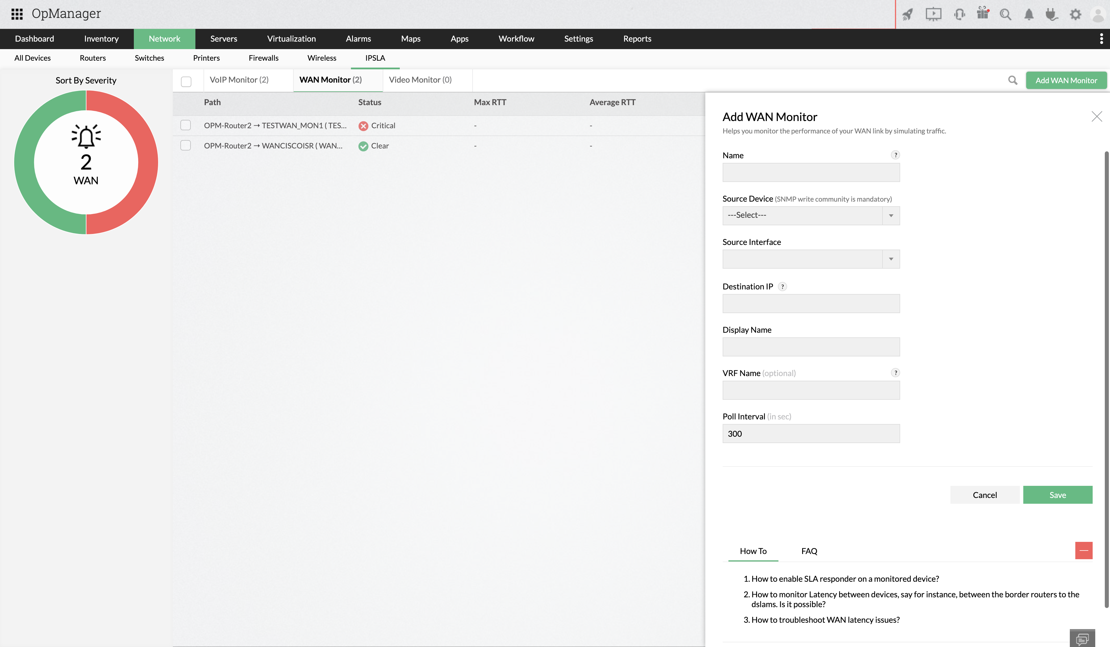 Monitor your WAN - ManageEngine OpManager