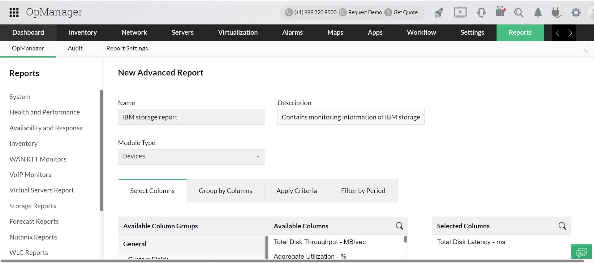 IBM Storage Monitoring Software - ManageEngine OpManager