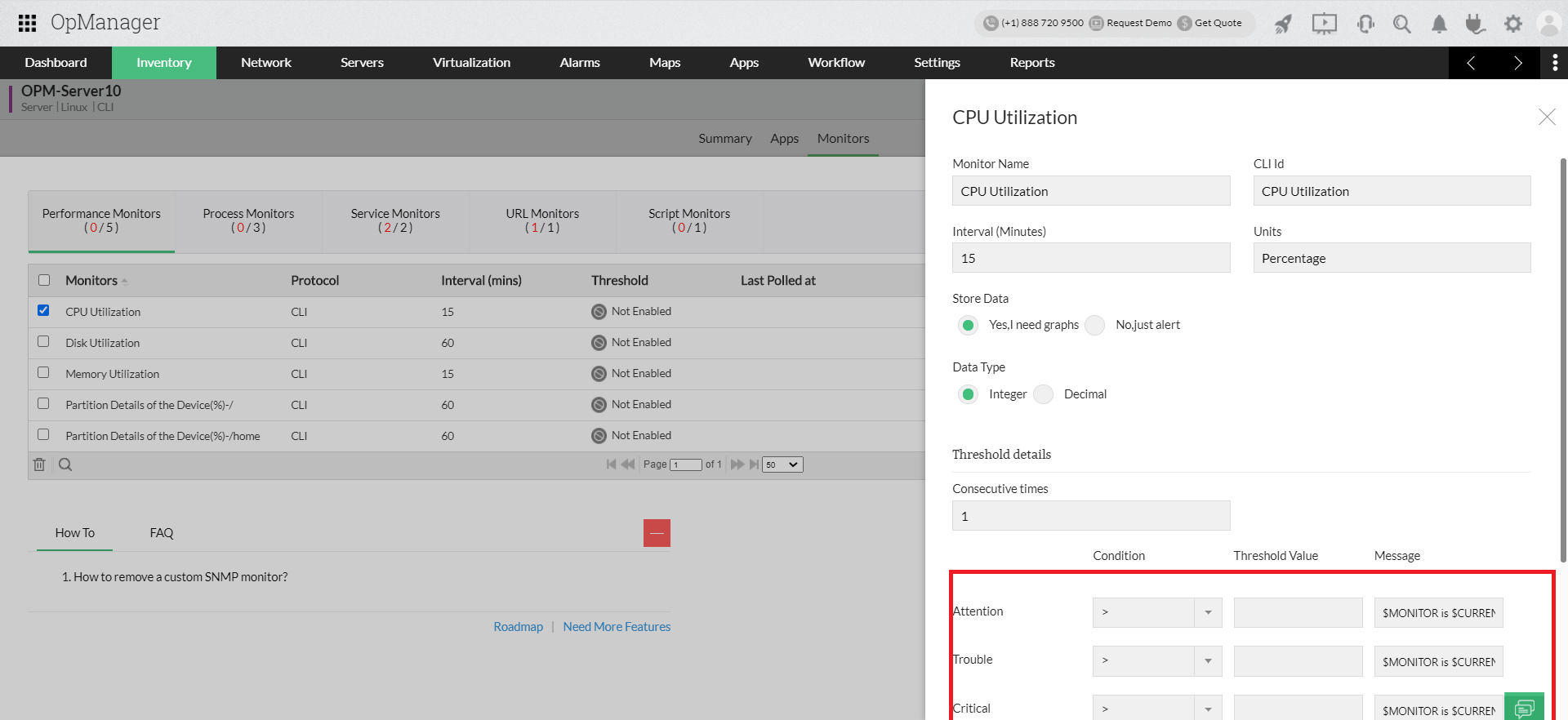 Telnet Port Monitor - ManageEngine OpManager