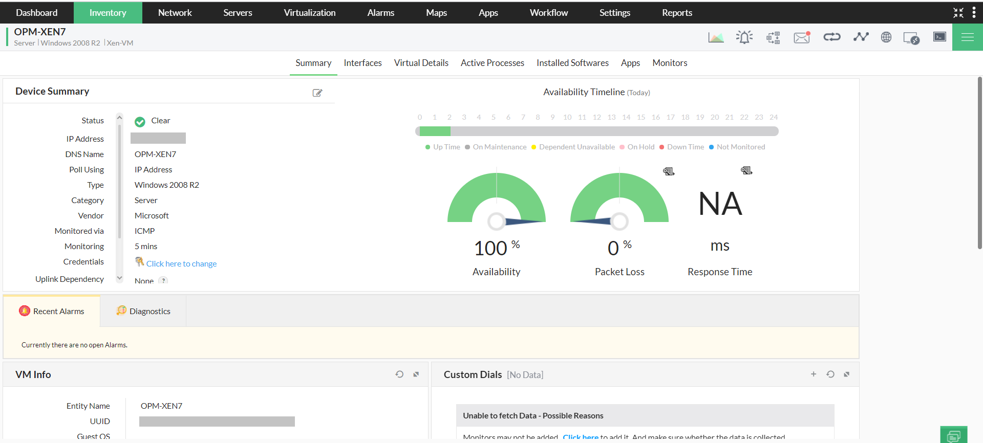 Citrix Xen host monitoring - ManageEngine OpManager