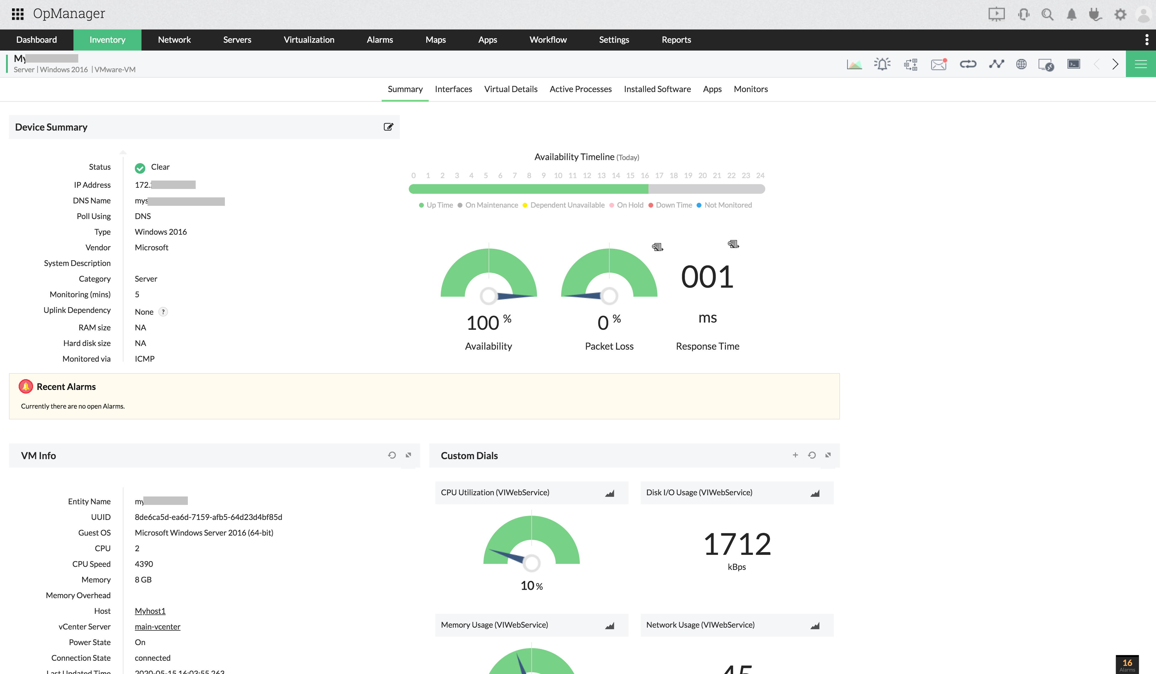 Datacenter server monitoring - ManageEngine OpManager