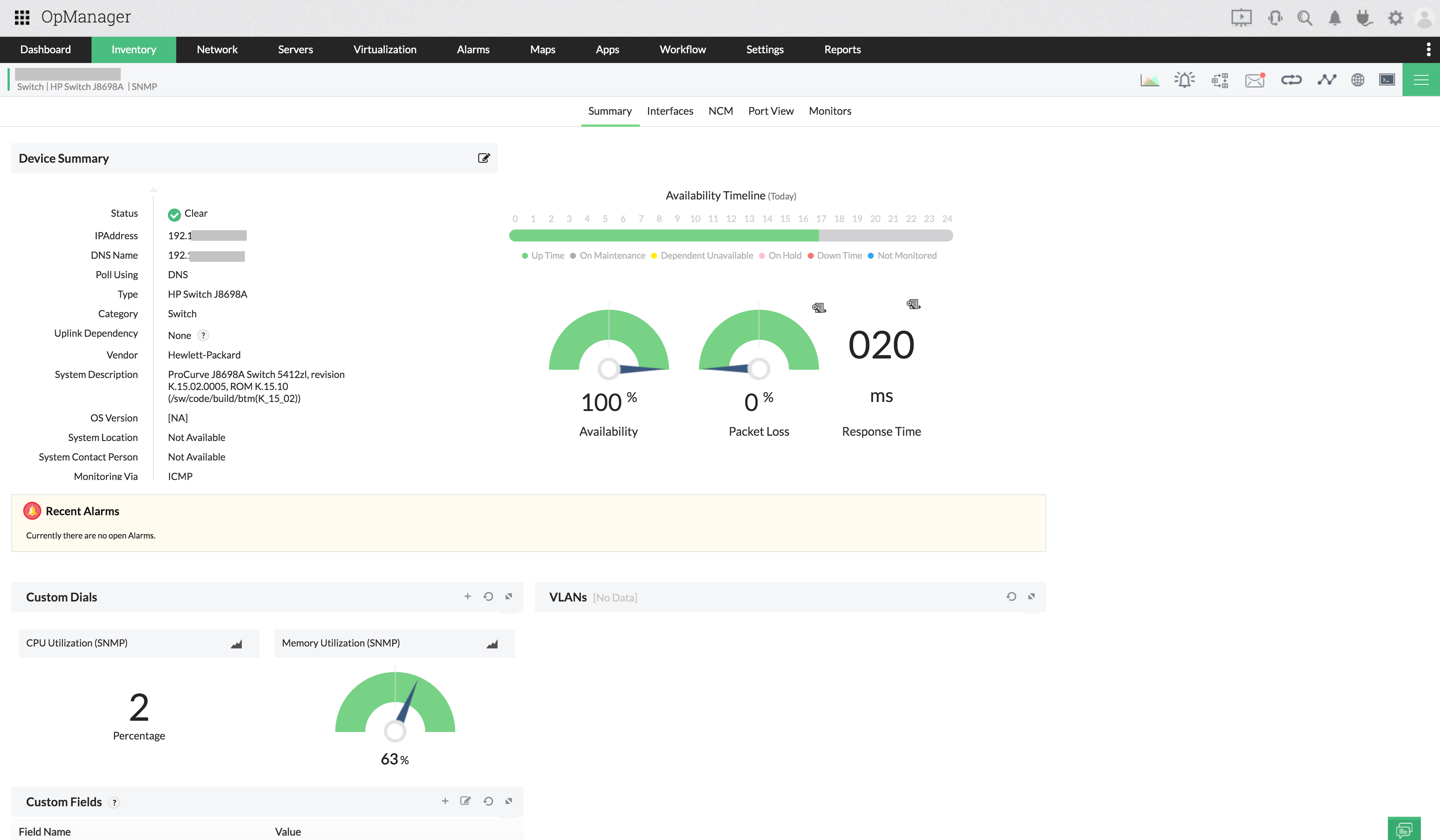 Datacenter monitoring - ManageEngine OpManager