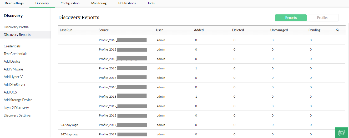 Discovery profile- ManageEngine OpManager