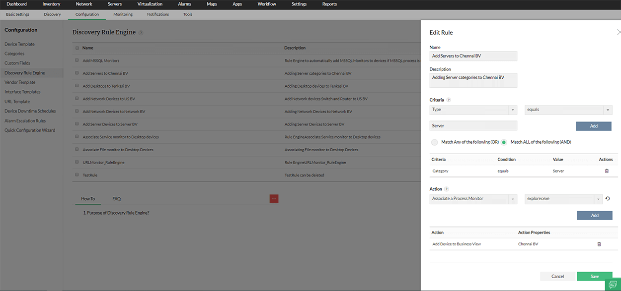 Discovery Rule engine- ManageEngine OpManager