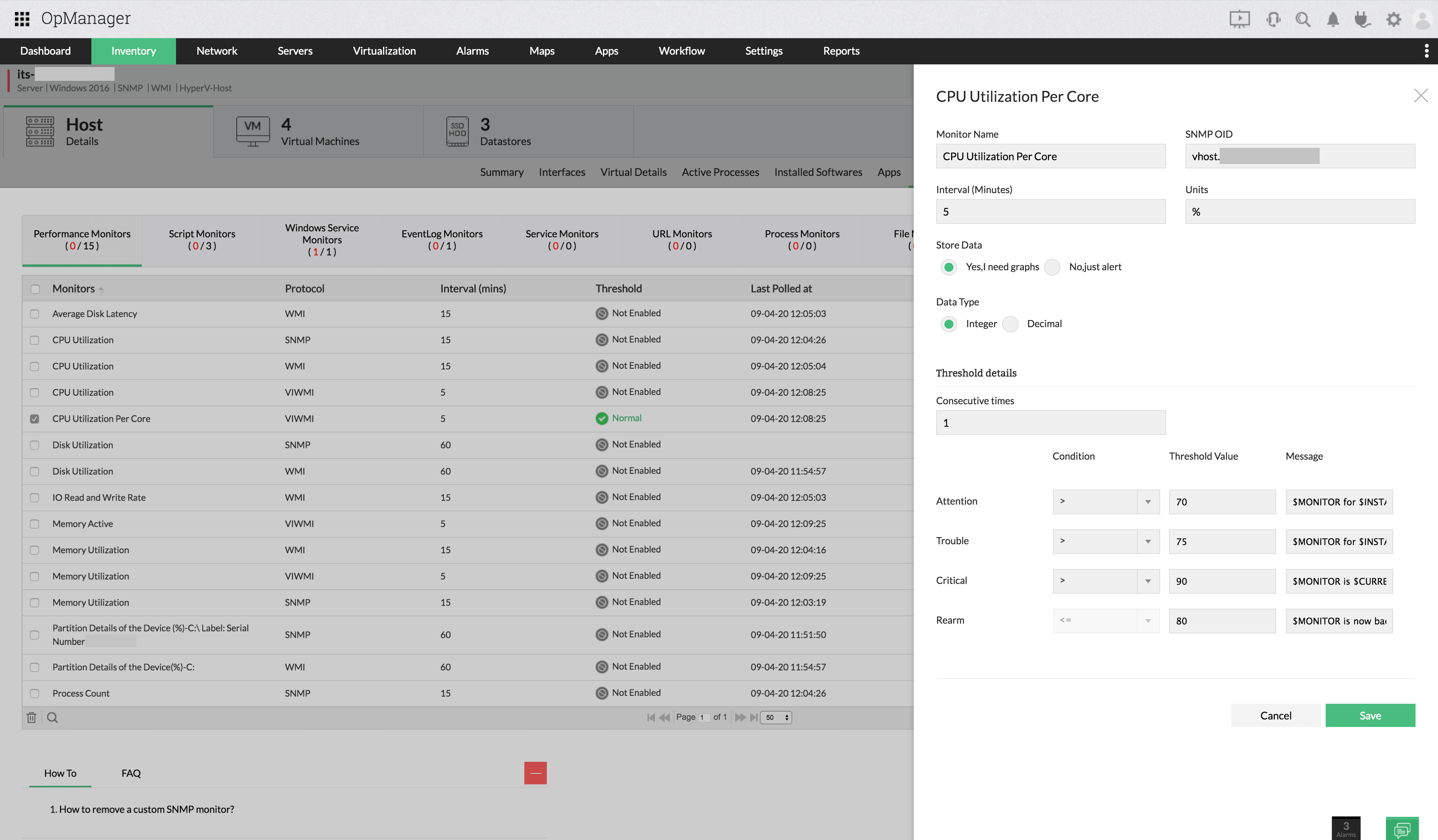 Hyper-V fault management 