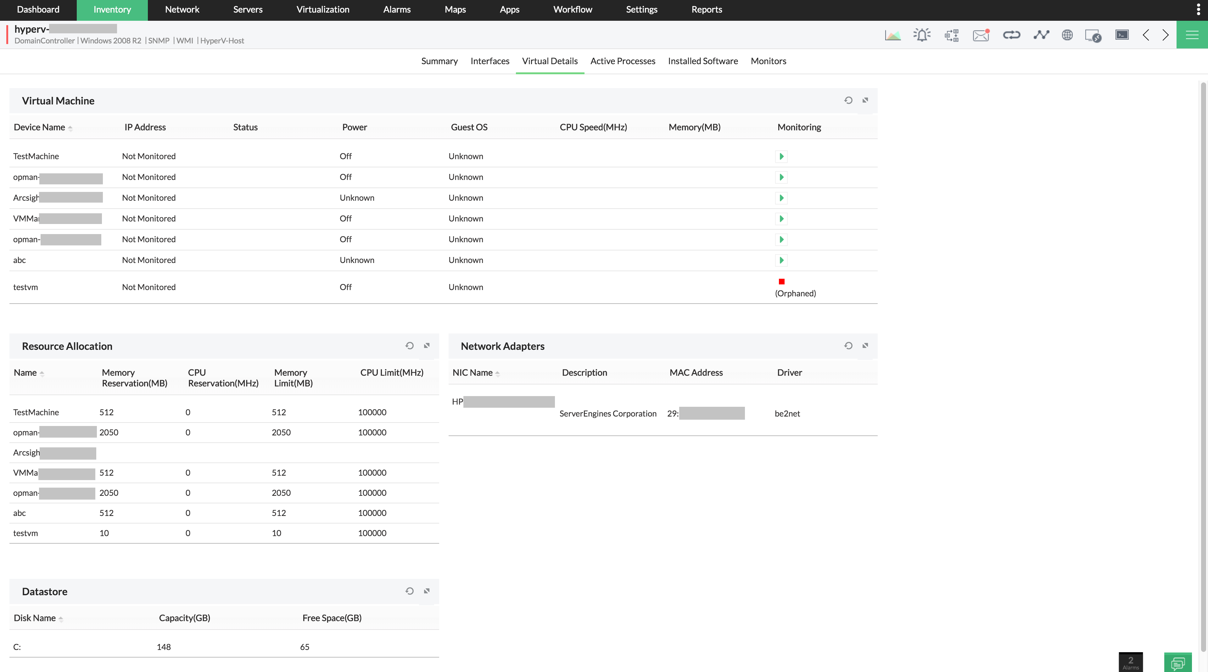 Hyper-V monitoring tool  - ManageEngine OpManager