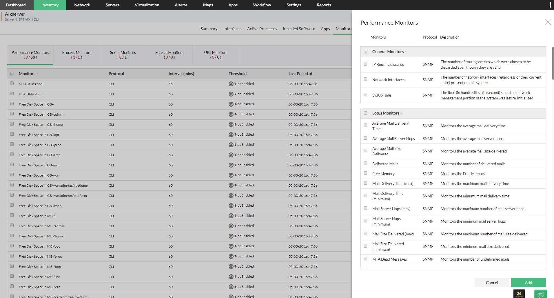 IBM Performance Monitoring - ManageEngine OpManager