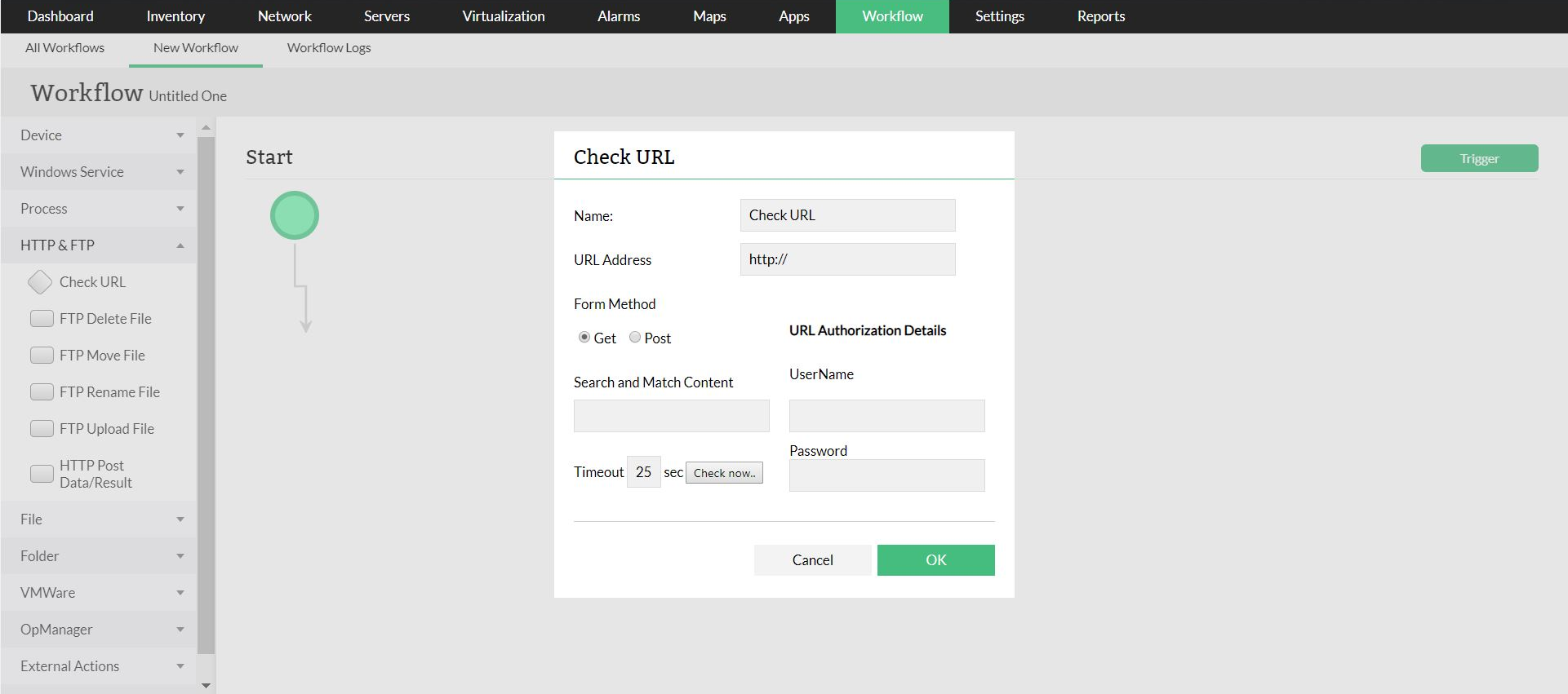 Automated workflow - ManageEngine OpManager