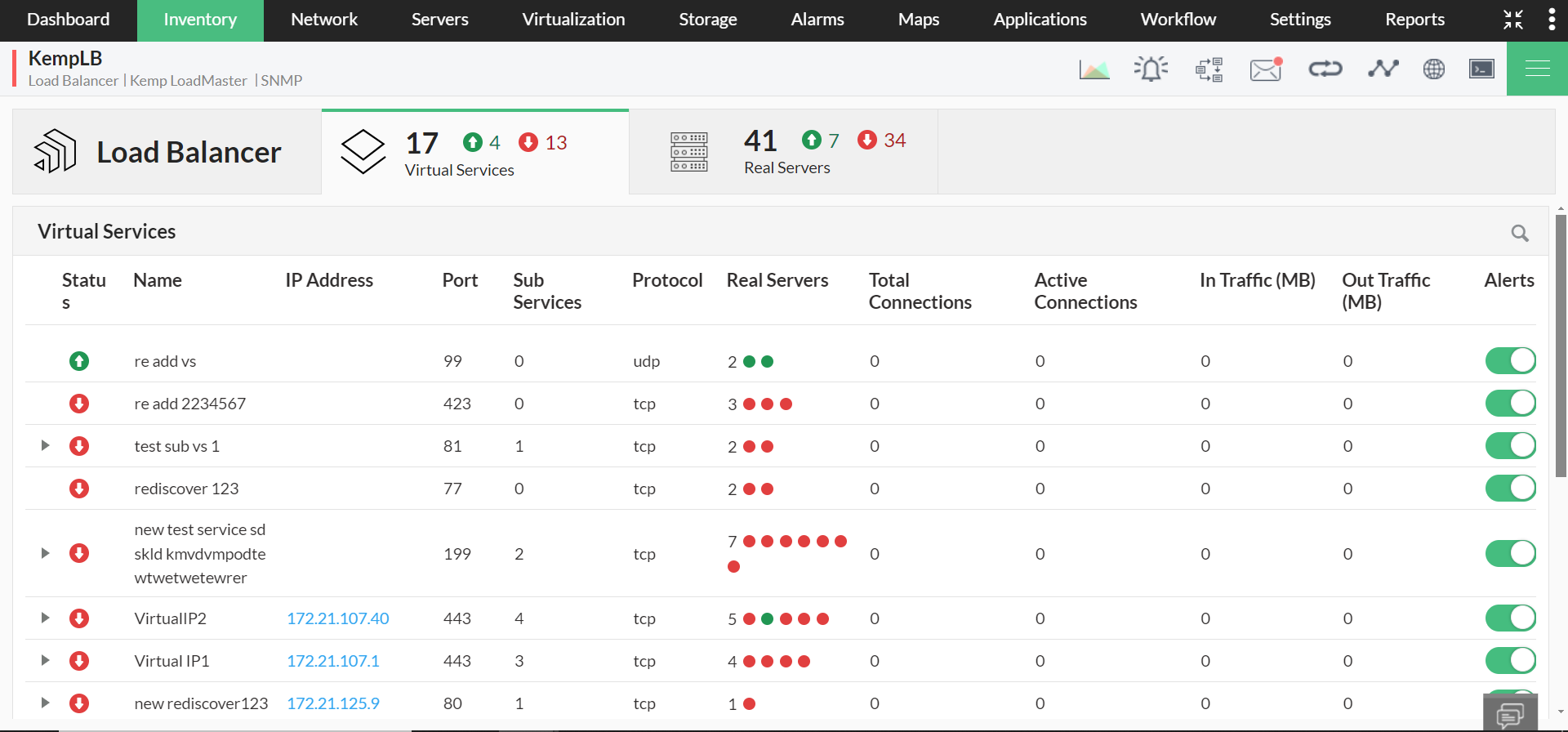 Load balancer monitoring