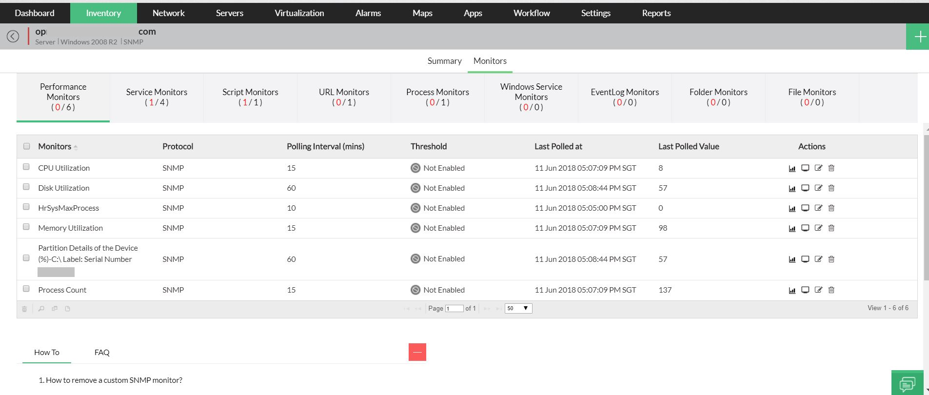 Memory monitoring - ManageEngine OpManager