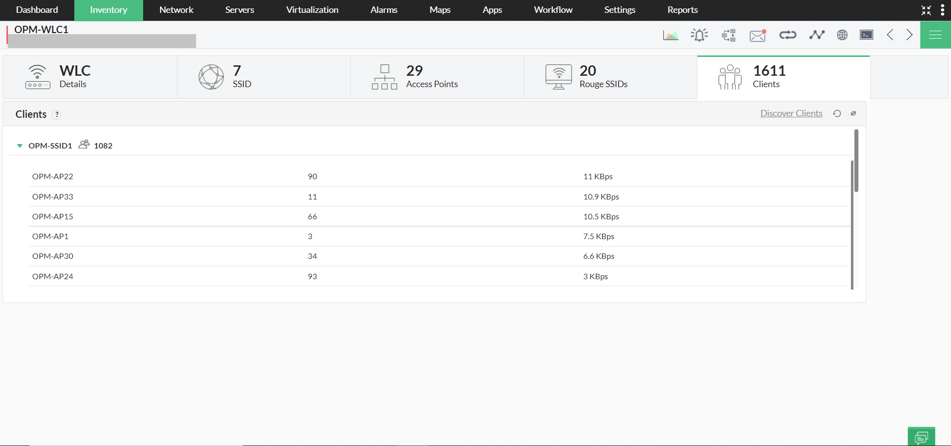 Wi-Fi component monitoring - ManageEngine OpManager