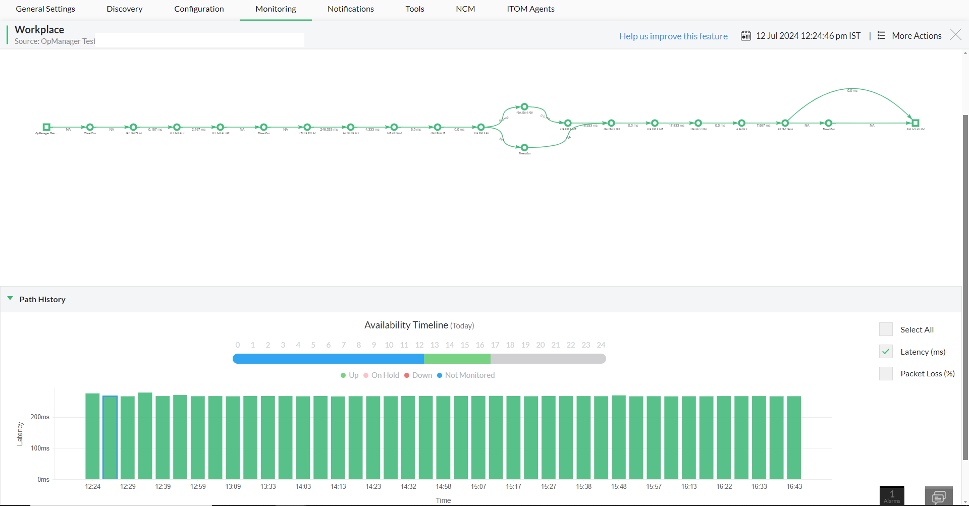 Network path analysis- ManageEngine OpManager