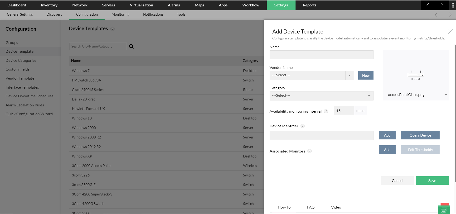 Device templates - ManageEngine OpManager