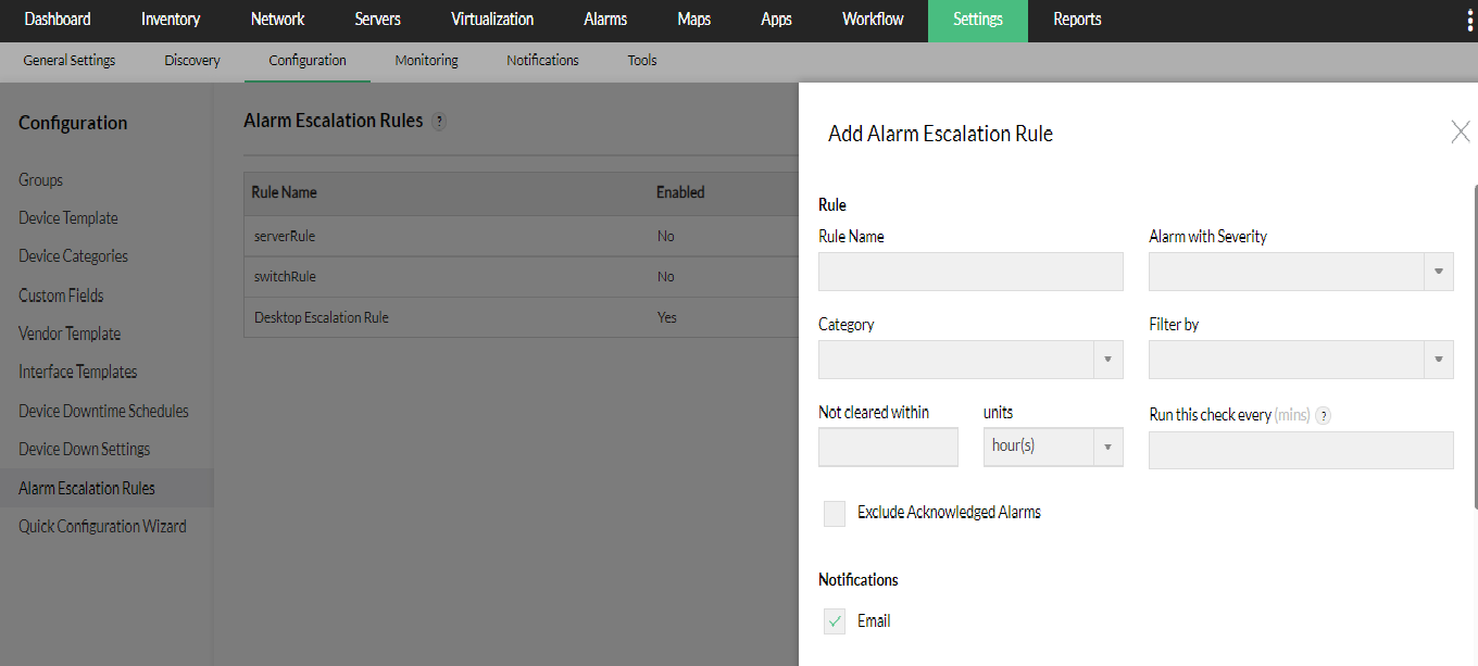 Network alerting system - ManageEngine OpManager