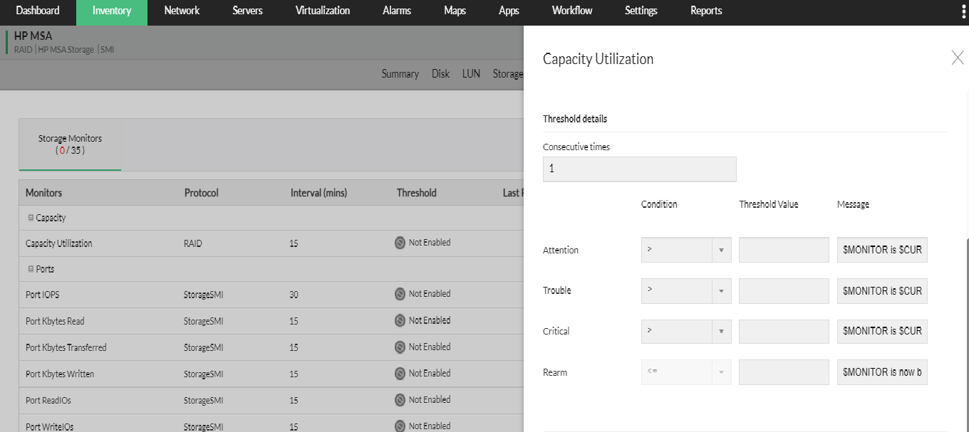 Network monitoring alerts  - ManageEngine OpManager