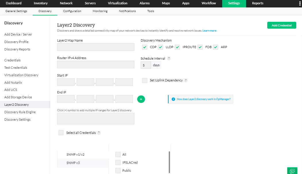 Automated Network Mapper- ManageEngine OpManager