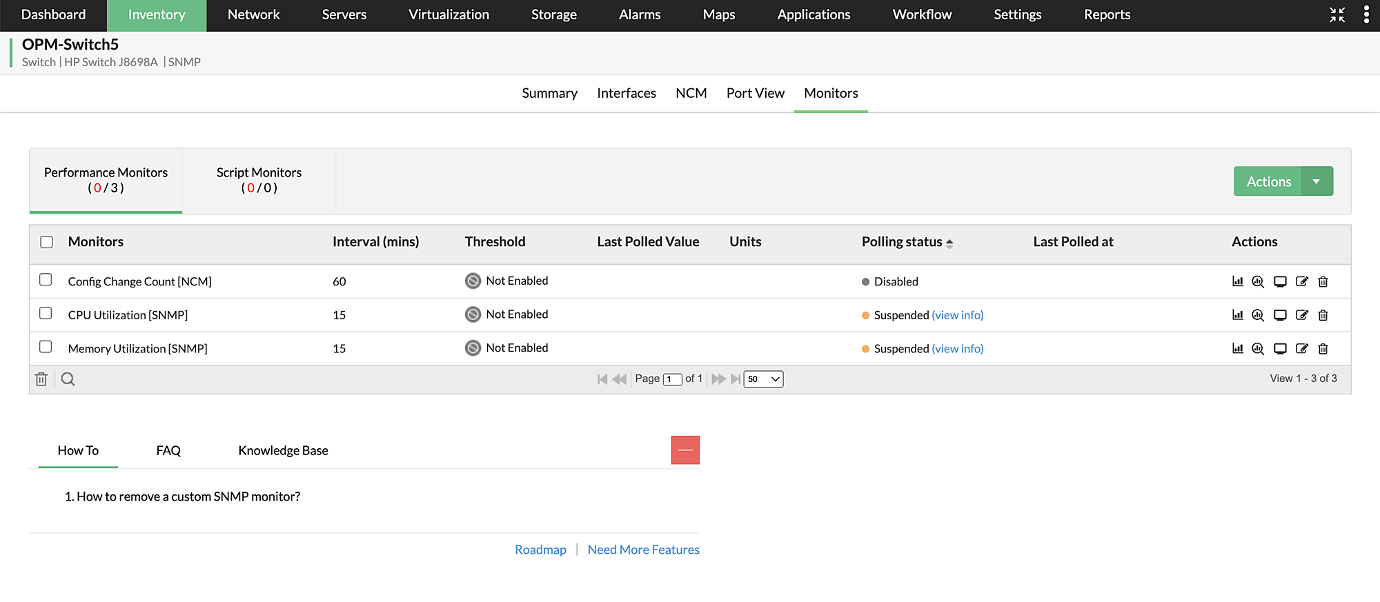 Switch performance management- ManageEngine OpManager