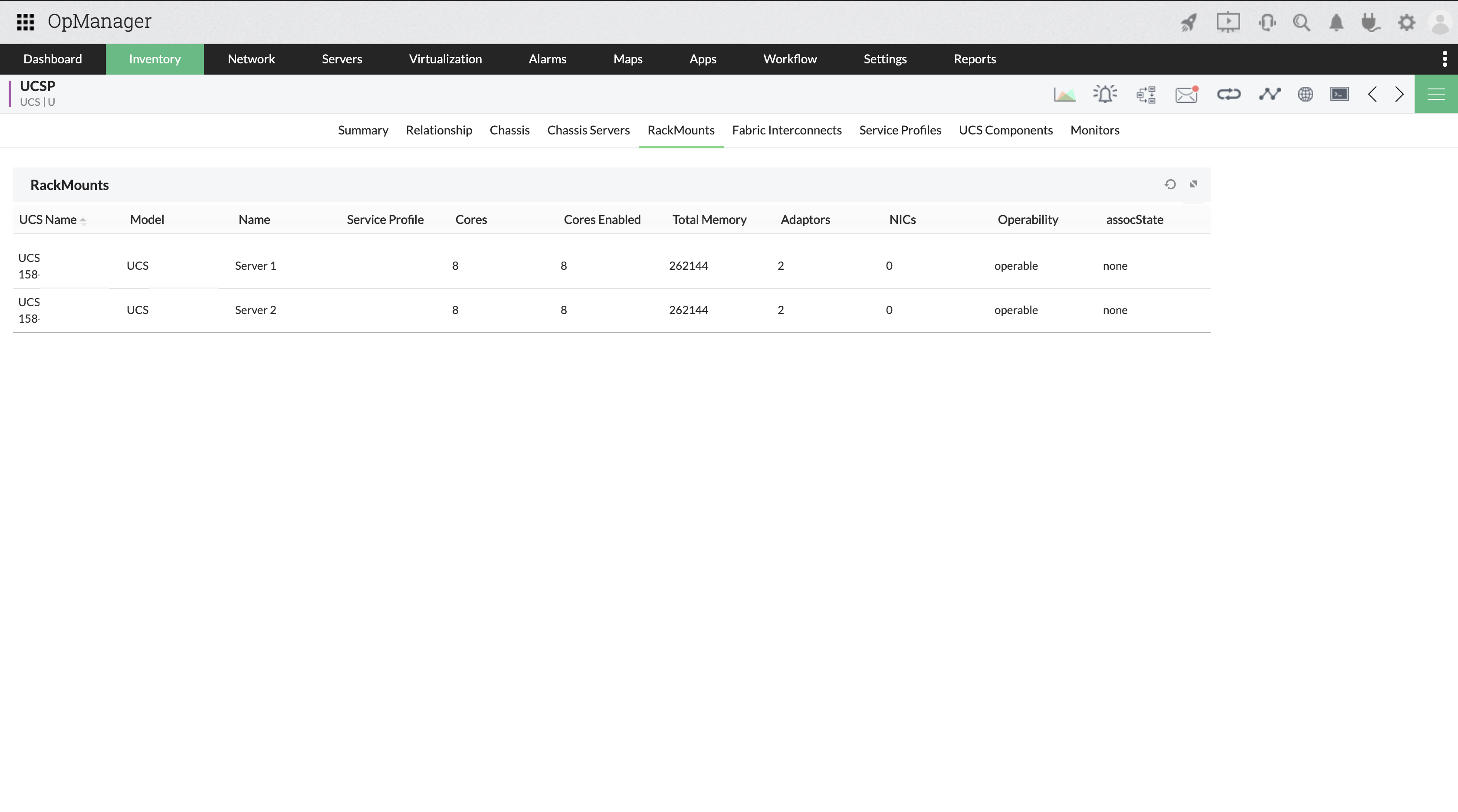 Rack mount monitoring - ManageEngine OpManager