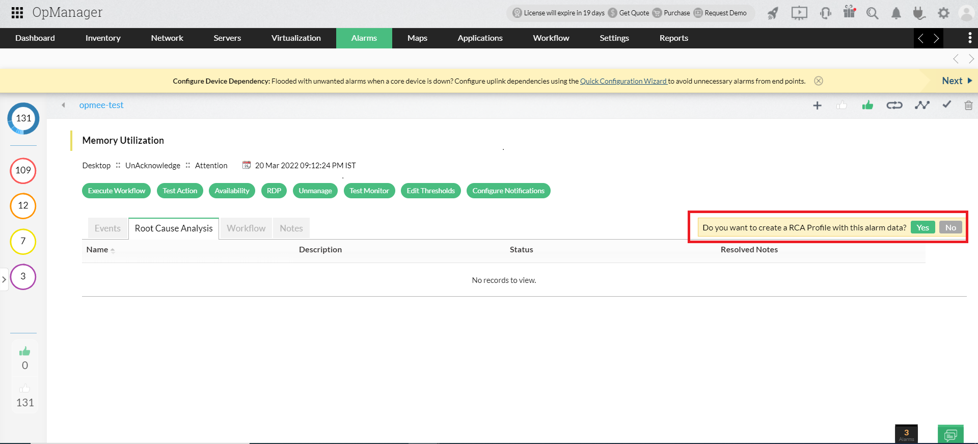 Root Cause Analysis - ManageEngine OpManager