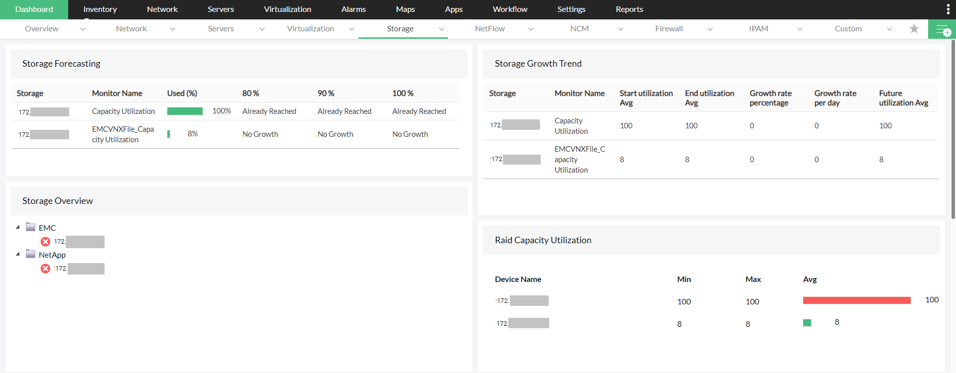 SAN storage monitoring- ManageEngine OpManager