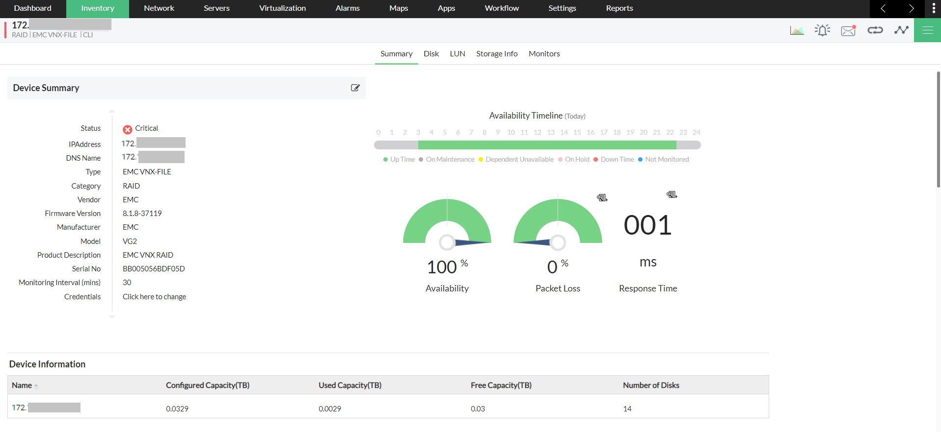 Real-time SAN monitoring- ManageEngine OpManager