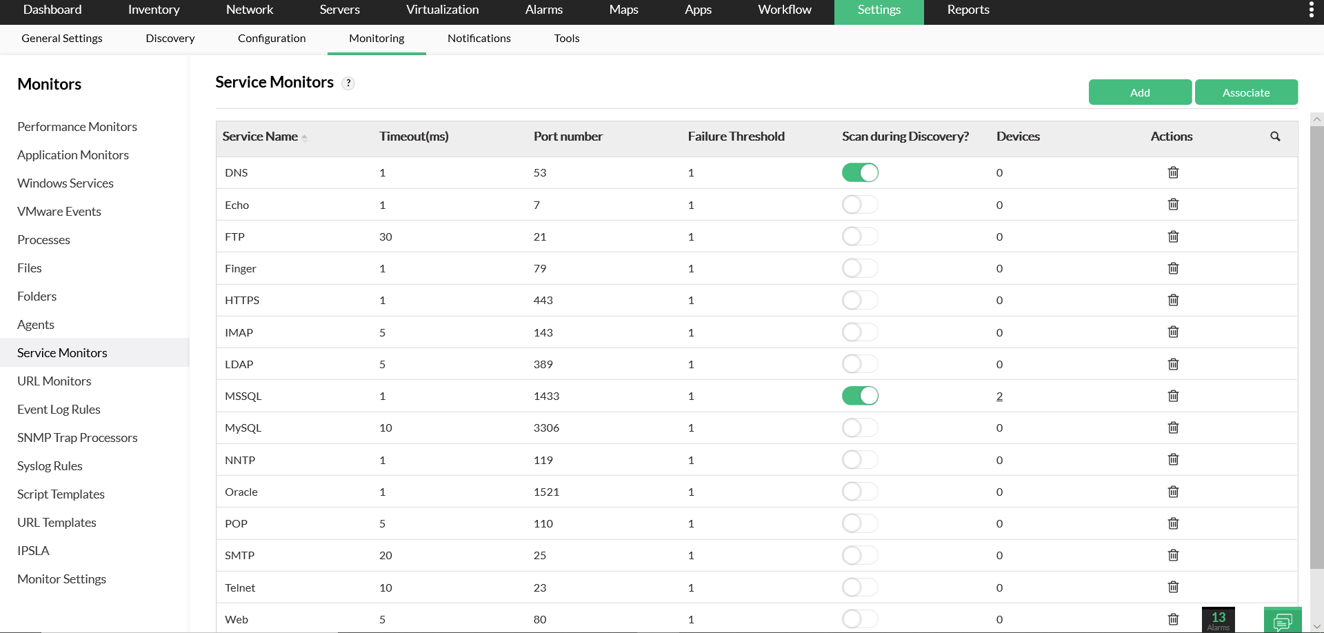 Service Monitoring - ManageEngine OpManager