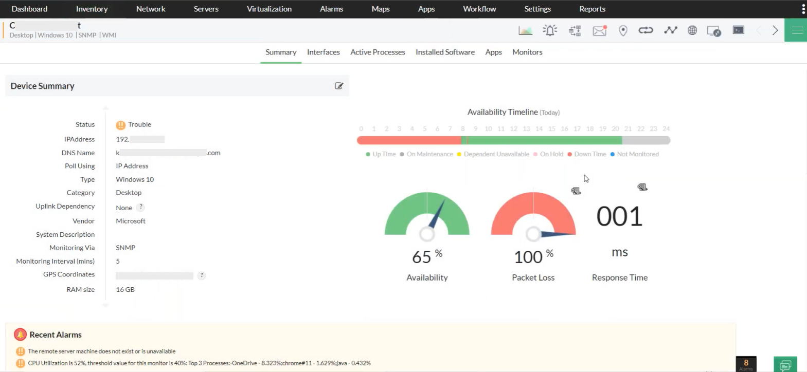 Server Uptime Monitoring - ManageEngine OpManager