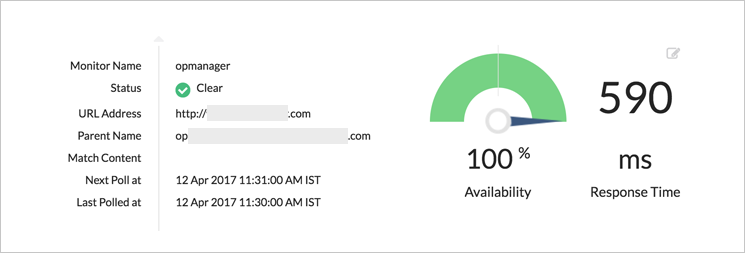 URL and Website Server Performance Monitor - ManageEngine OpManager