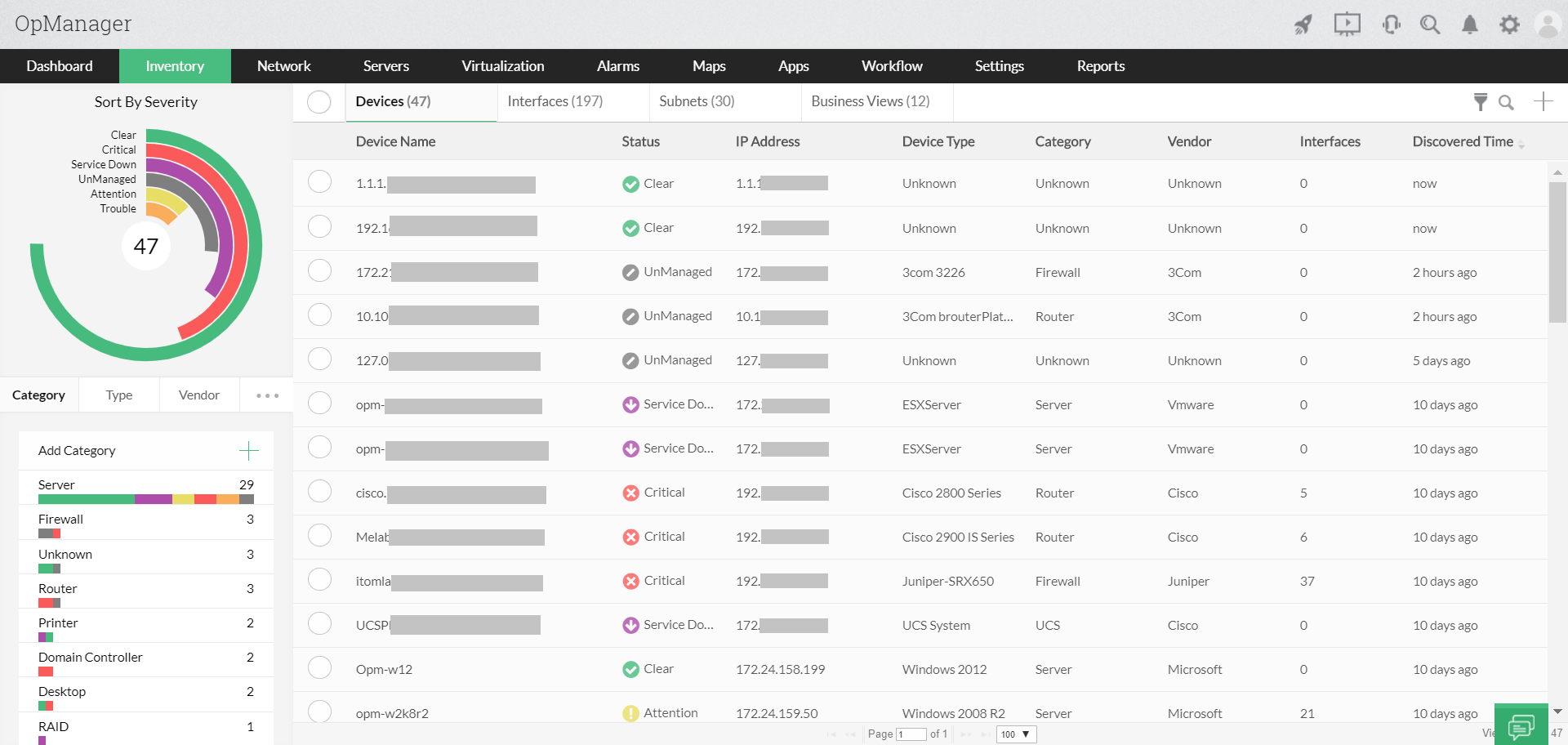 Inventory - ManageEngine OpManager