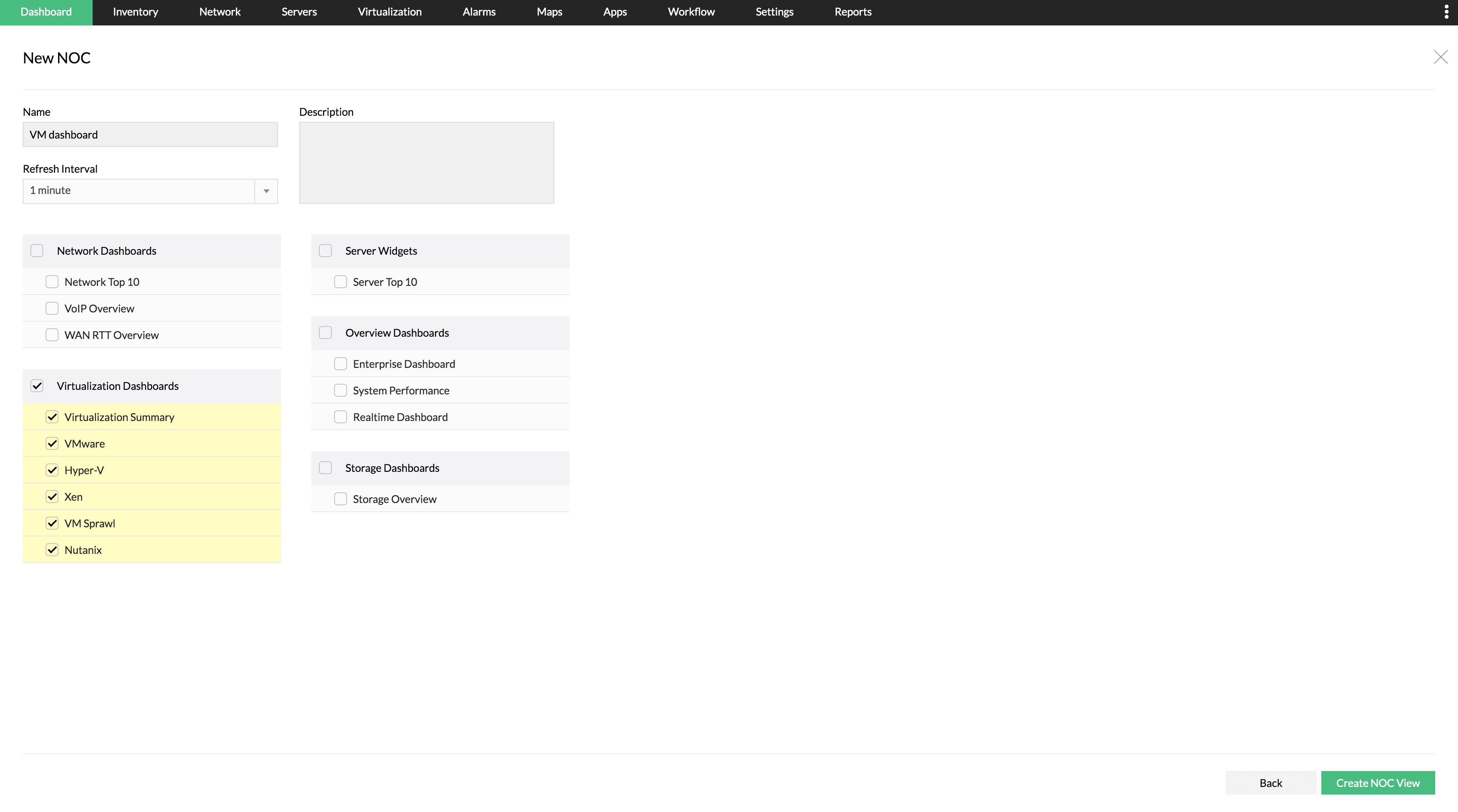 NOC views- ManageEngine OpManager